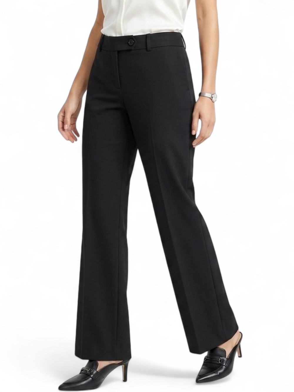 Ann Taylor LOFT Marisa Black Flare Dress Pants Trousers Size 4 Workwear